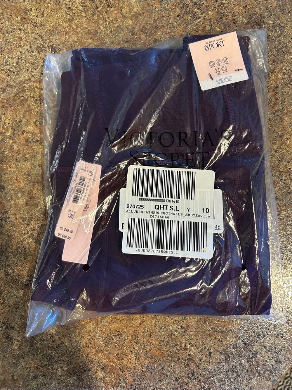 Victoria's Secret Sport Women Color Wine SZ Small Long Leggings